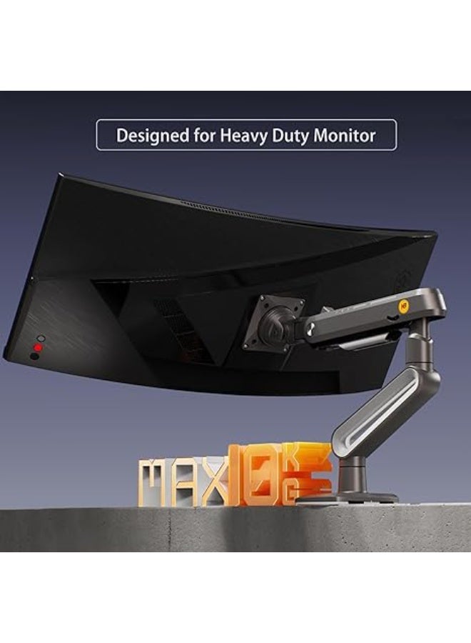 NB NORTH BAYOU Heavy Duty Gaming Monitor Arm A6 - Supports Flat, Ultrawide & Curved Screens 27"-50" - Load Capacity up to 18kg - VESA 75/100mm Mount - Image 2