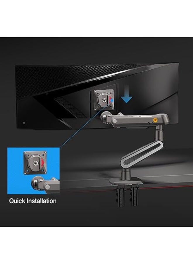 NB NORTH BAYOU Heavy Duty Gaming Monitor Arm A6 - Supports Flat, Ultrawide & Curved Screens 27"-50" - Load Capacity up to 18kg - VESA 75/100mm Mount - Image 3