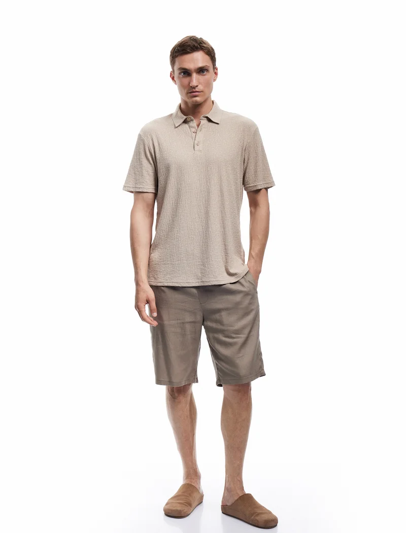 كوتون KOTON | Textured Short Sleeves Polo T-Shirt
