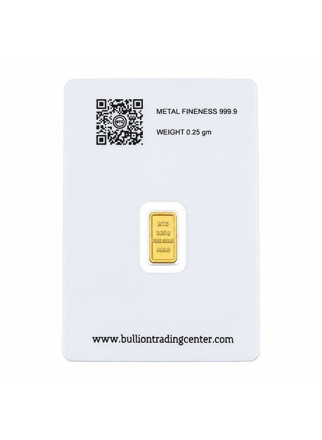 BTC 0.25 Gram Gold Bar 24KT - Image 2