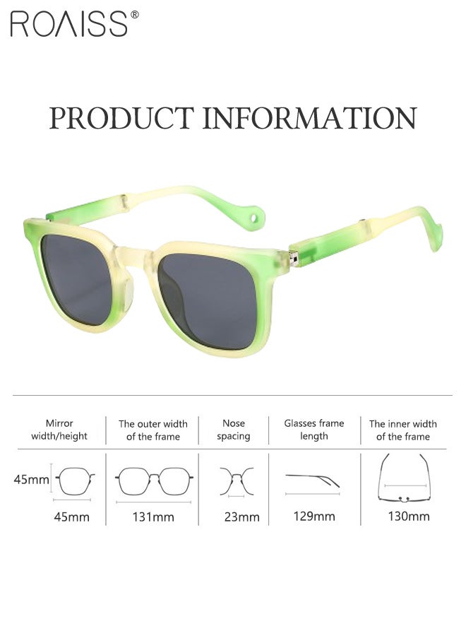 رويس نظارات شمسية مربعة مستقطبة للأطفال، حماية من الأشعة فوق البنفسجية 400، نظارات شمسية لطيفة لقضاء العطلات على الشاطئ، عدسات عالية الدقة، نظارات شمسية قابلة للطي مع صندوق محمول صغير للأولاد والبنات والأطفال من سن 3 إلى 12 عامًا - Image 4
