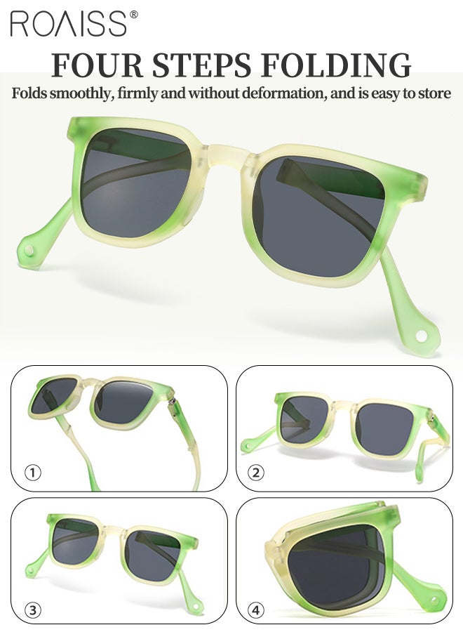 رويس نظارات شمسية مربعة مستقطبة للأطفال، حماية من الأشعة فوق البنفسجية 400، نظارات شمسية لطيفة لقضاء العطلات على الشاطئ، عدسات عالية الدقة، نظارات شمسية قابلة للطي مع صندوق محمول صغير للأولاد والبنات والأطفال من سن 3 إلى 12 عامًا - Image 5