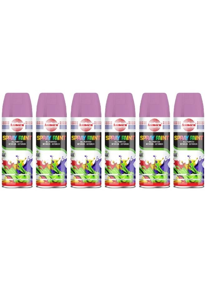 اسماكو بخاخ طلاء - بنفسجي فاتح - 400 مل - مجموعة 06 قطعة