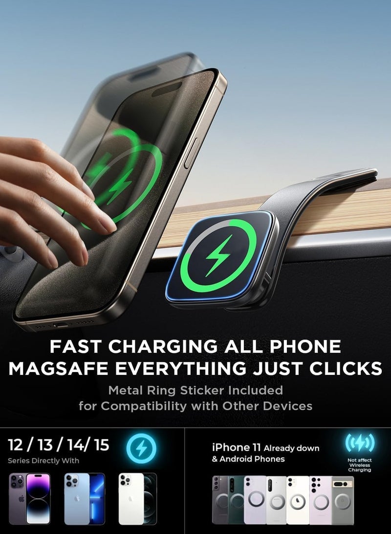 AUTOYSUR Car Phone Holder,Car Mobile Holders,Magnetic Phone Holder,Magnetic Wireless Charging Car Mount Cluster,Black - Image 3