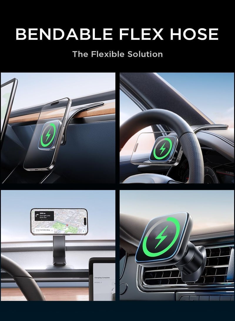 AUTOYSUR Car Phone Holder,Car Mobile Holders,Magnetic Phone Holder,Magnetic Wireless Charging Car Mount Cluster,Black - Image 5