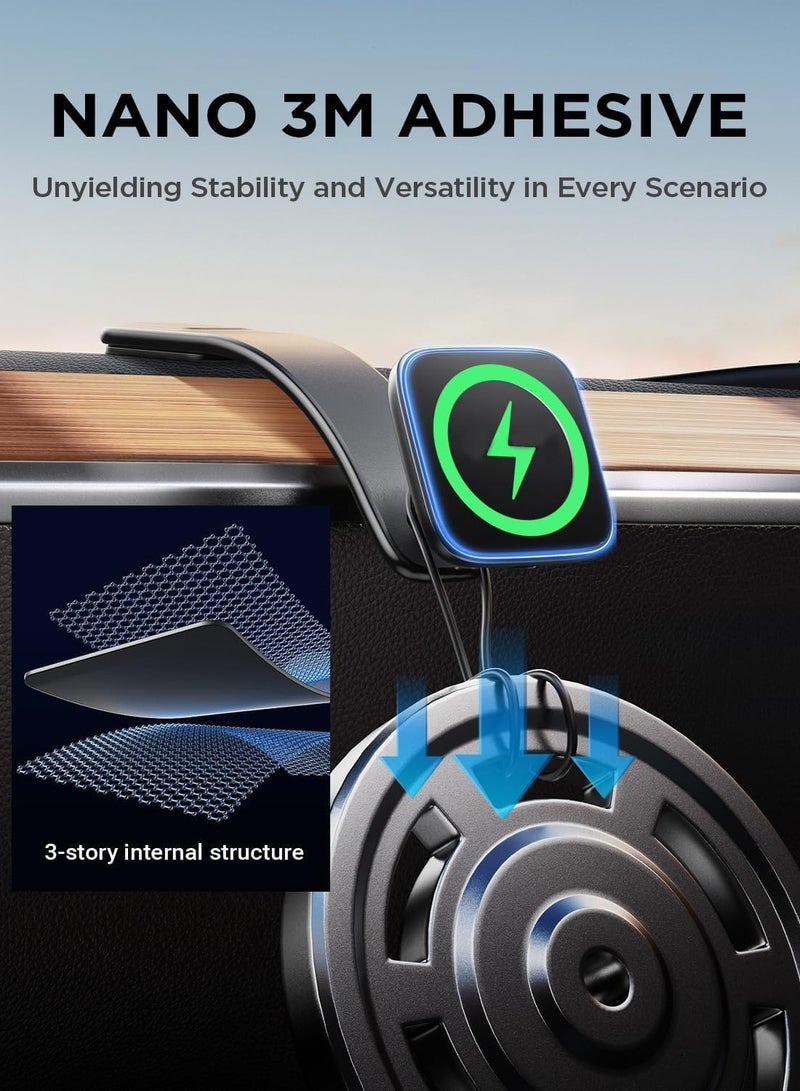 AUTOYSUR Car Phone Holder,Car Mobile Holders,Magnetic Phone Holder,Magnetic Wireless Charging Car Mount Cluster,Black - Image 2