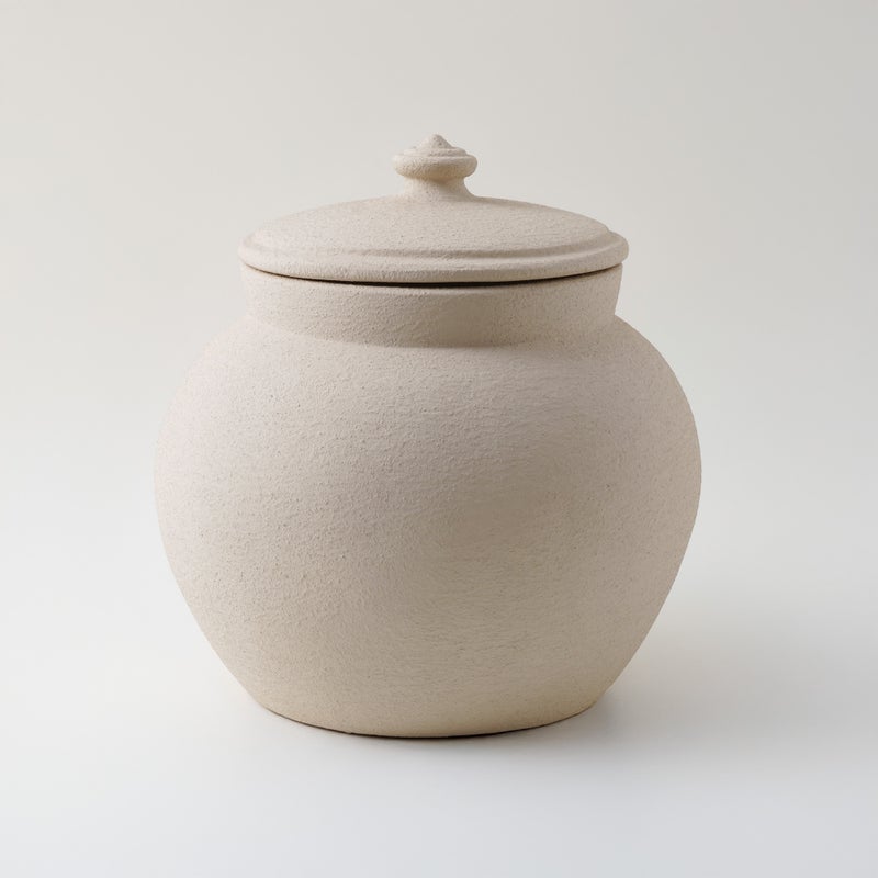 Homez Clay Stone Jar 30.5*30.5*30.5Cm, Offwhite - Image 2