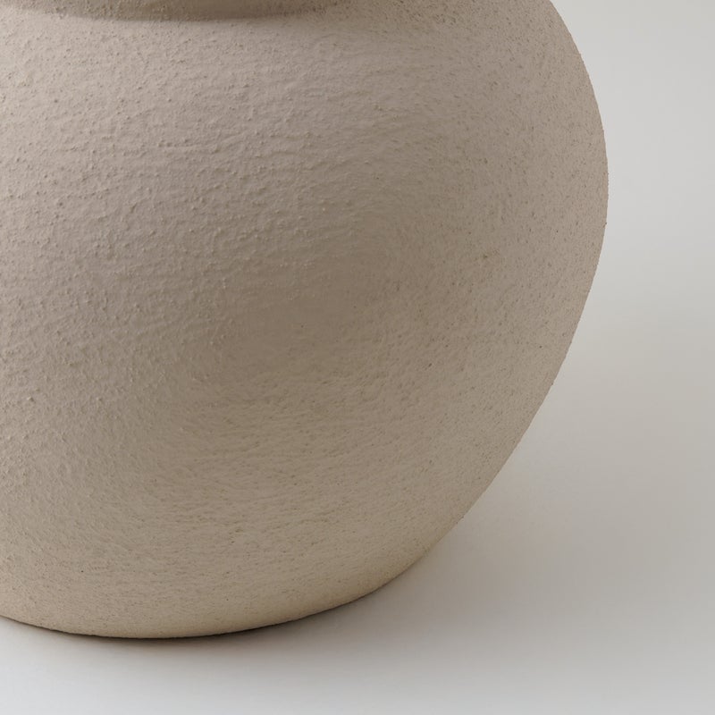 Homez Clay Stone Jar 30.5*30.5*30.5Cm, Offwhite - Image 4