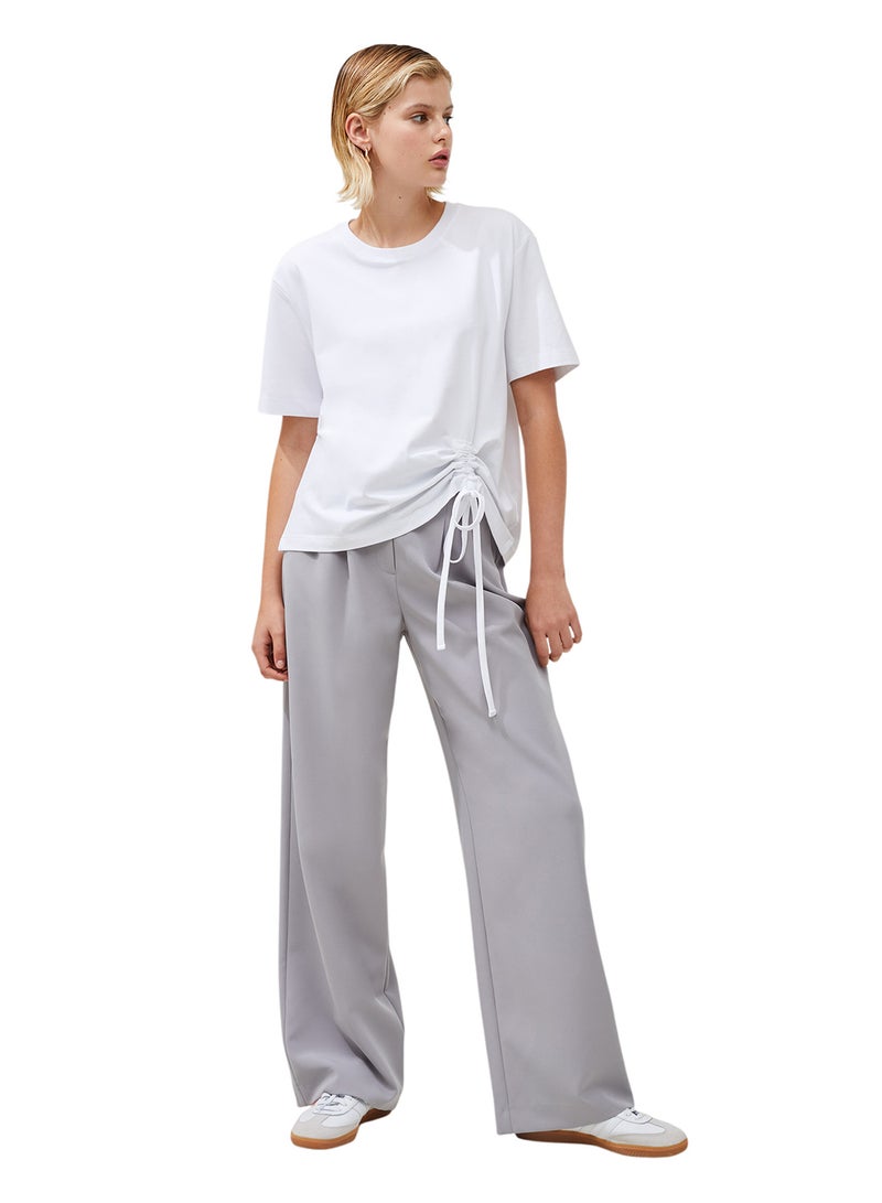 French Connection Rallie Cotton Rouched T-Shirt - Image 1