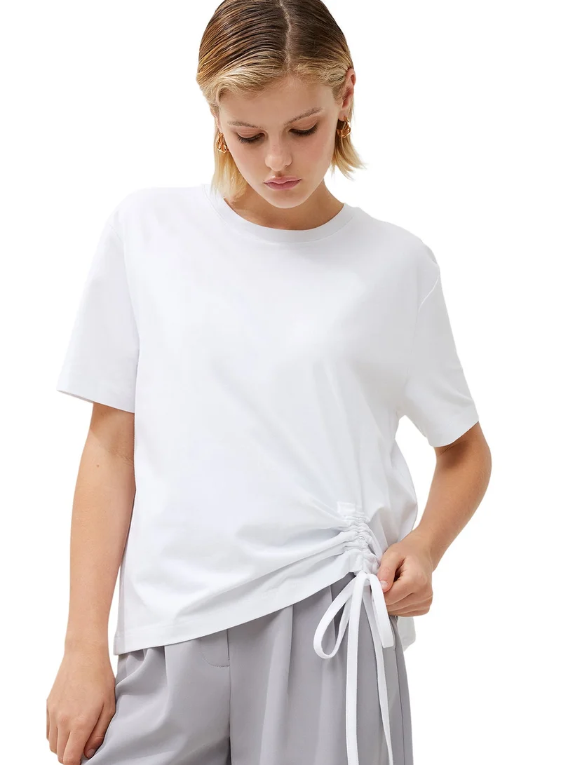 Rallie Cotton Rouched T-Shirt