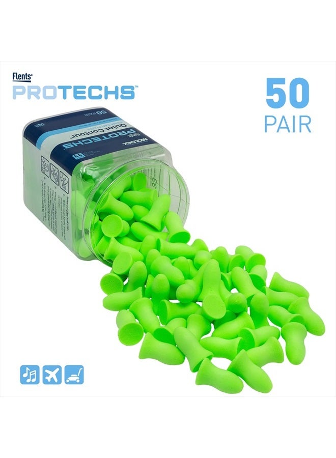 Flents Foam Ear Plugs, 50 Pair for Sleeping, Snoring, Loud Noise, Traveling, Concerts, Construction, & Studying, Contour to Ear, NRR 33, Clear, Made in the USA  - Image 3