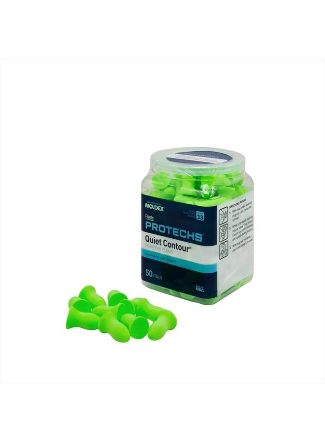 Flents Foam Ear Plugs, 50 Pair for Sleeping, Snoring, Loud Noise, Traveling, Concerts, Construction, & Studying, Contour to Ear, NRR 33, Clear, Made in the USA  - Image 1
