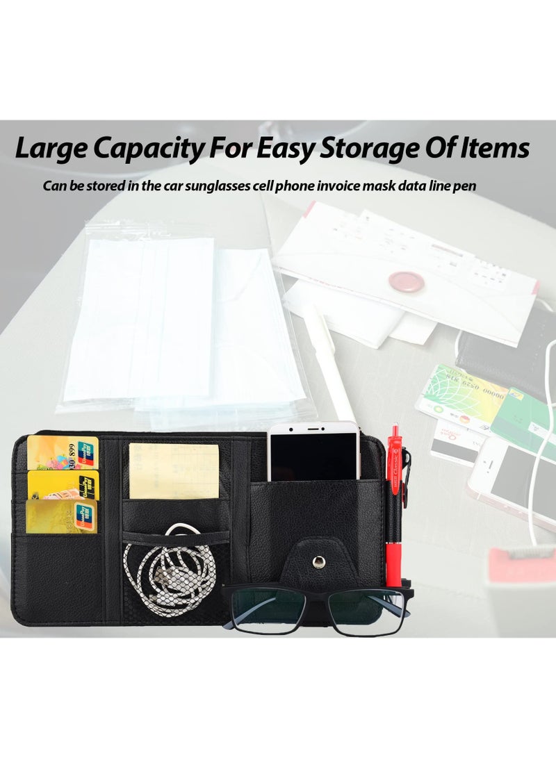 Generic Car Sun Visor Organizer, Car Storage, Travel Document Holder Car Accessory Storage for Cash, Cards, Keys, Pen, Sunglasses. (Black) - Image 5