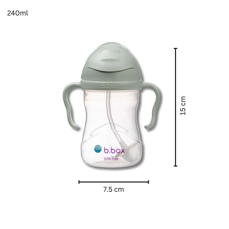 b.box Sippy Cup with Weighted Straw, Leak & Spill Proof, Easy Grip, BPA Free, Dishwasher Safe, Sip from Any Angle. Ideal for Babies 6m+ to Toddlers. (Sage, 8oz) - Image 3