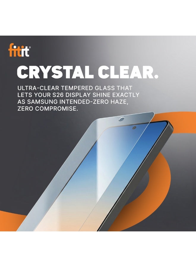 Fitit Tempered Glass Screen Protector for Samsung S26 Ultra - 9H Hardness, HD Clarity, Fingerprint & Smudge Resistant, Case-Friendly - fitit - Image 3