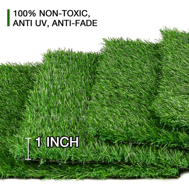 XLX TURF 6 Pack Artificial Grass Square Mats, 12"x12" Fake Grass Placemats for Easter Table Centerpiece, Realistic Synthetic Turf Patch for Football Golf Party Decor, Pet Dog Potty Grass, DIY Crafts - Image 5