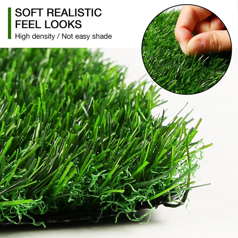 XLX TURF 6 Pack Artificial Grass Square Mats, 12"x12" Fake Grass Placemats for Easter Table Centerpiece, Realistic Synthetic Turf Patch for Football Golf Party Decor, Pet Dog Potty Grass, DIY Crafts - Image 3