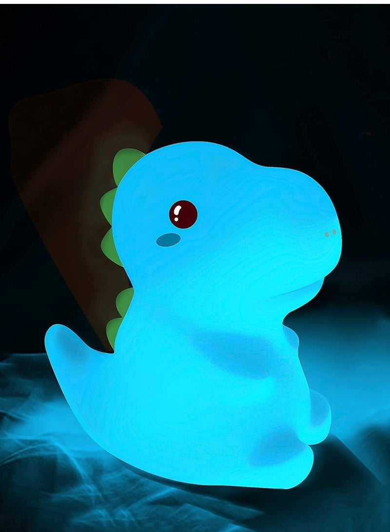 Kids Night Light, Silicone Nursery Night Light for Kids Room Dinosaur Room Decor, Color Changing Dinosaur Lamp Toddler Baby Boy Night Light Bedroom Dinosaur Decor Stuff, Cute Dinosaur Gift - Image 3