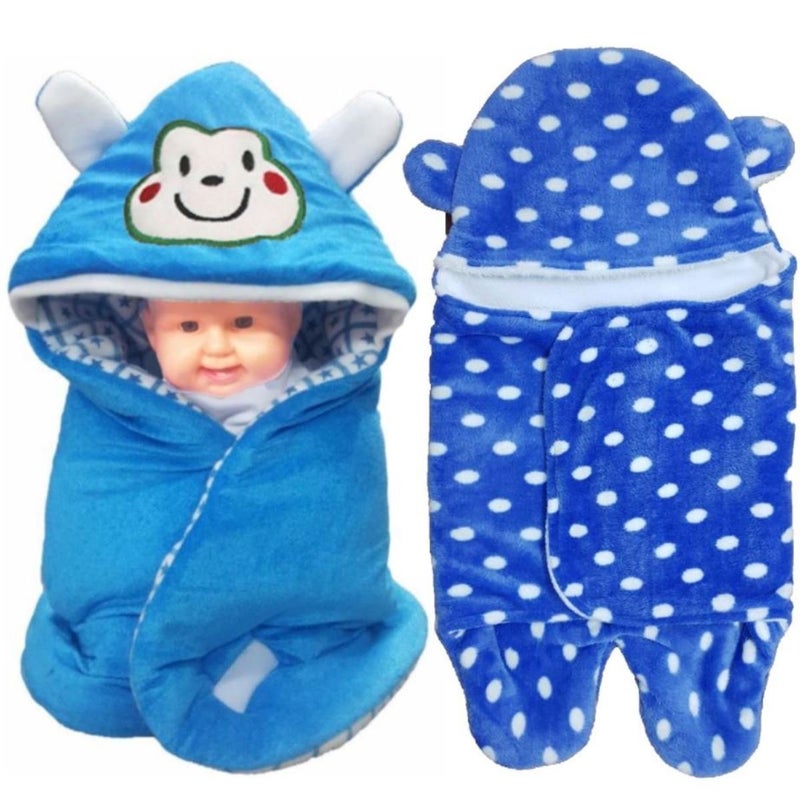 BRANDONN Baby Blankets New Born Combo Pack of Wrapper Cum Baby Sleeping Bag Cum Bedding Blanket Pack of 2 - Image 1