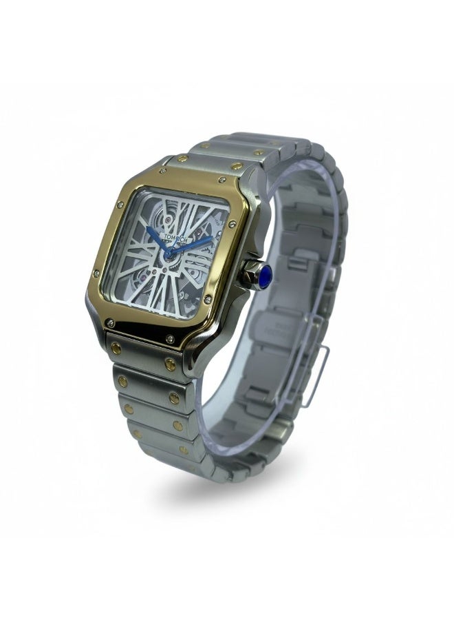 TOMRICH Royal Skeleton Men’s Watch Stainless Steel Dual Tone Square Dial Luxury Mechanical Wrist Watch TR1005M - Image 4