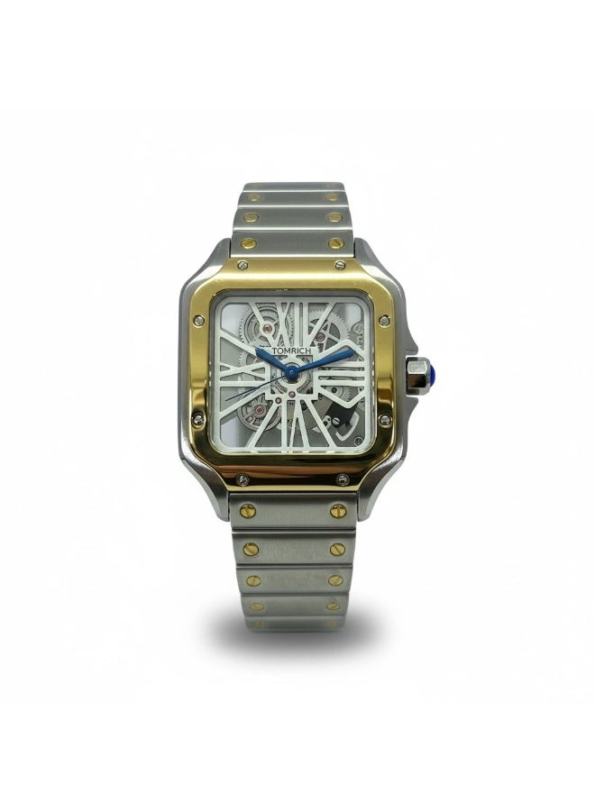 TOMRICH Royal Skeleton Men’s Watch Stainless Steel Dual Tone Square Dial Luxury Mechanical Wrist Watch TR1005M - Image 2