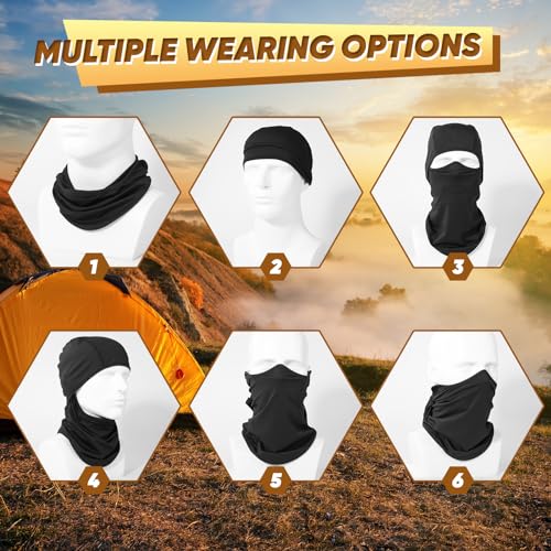 Ameceres Kids Balaclava Face Mask Ski Mask Full Face Cover Lightweight Windproof UV Protector Neck Gaiter Skiing Cycling Fishing Black (2) - Image 4