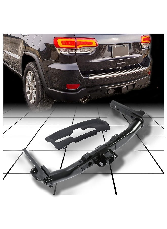 ECOTRIC ECOTRIC Trailer Hitch Receiver and Bezel Compatible with 20112022 Jeep Grand Cherokee Replacement for 82212180AC 82212180AD 3 StagesYou Will Receive 2 Packages  - Image 1