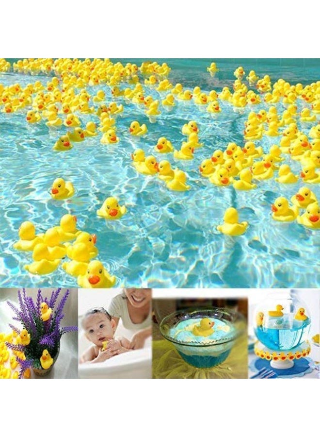 SOHAPY 100Pcs Mini Yellow Rubber Ducks Tiny Baby Shower Rubber Ducks, Squeak Fun Baby Yellow Rubber Bath Toy Float Fun Decorations for Shower Birthday Party Favors Cupcake Carnival Game Gift (100Pcs) - Image 2