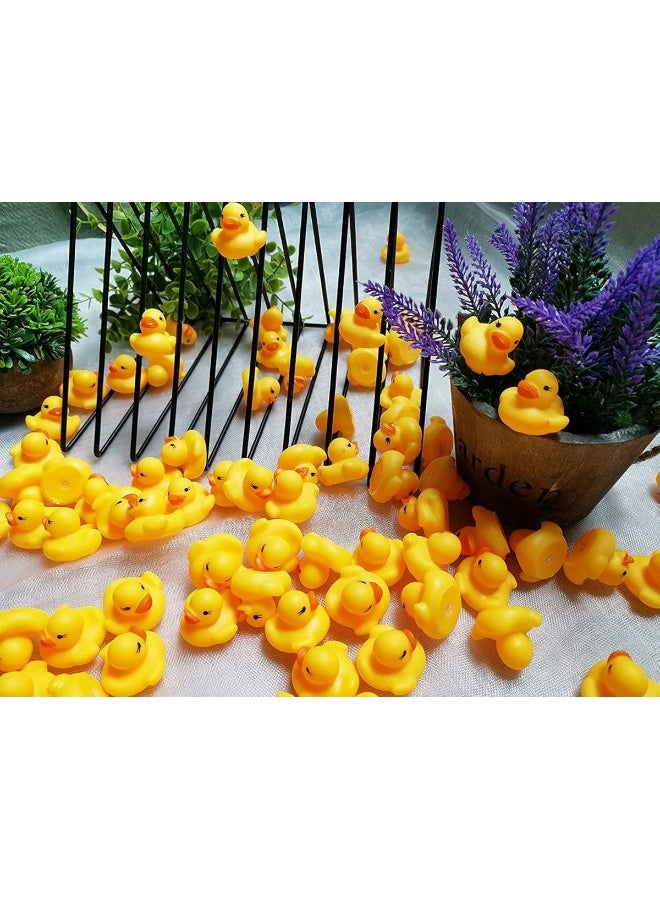 SOHAPY 100Pcs Mini Yellow Rubber Ducks Tiny Baby Shower Rubber Ducks, Squeak Fun Baby Yellow Rubber Bath Toy Float Fun Decorations for Shower Birthday Party Favors Cupcake Carnival Game Gift (100Pcs) - Image 3