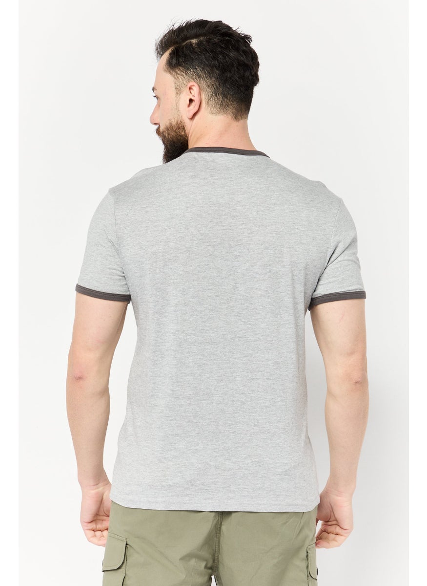 Paul Frank - Men Crew Neck Short Sleeves Brand Logo T-Shirt, Grey - Image 1