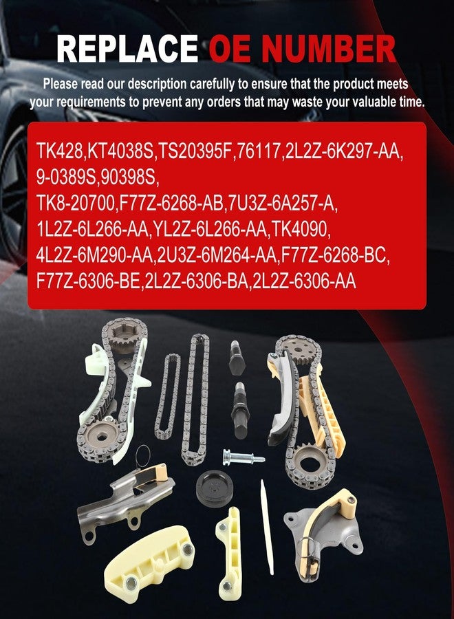 Autodevil Engine Timing Chain Kit Compatible with 1997-2005 Ford/Explorer Mustang Ranger SOHC 6Cyl 4.0L Fit for 2004-2010 Mazda/B4000 4.0L w/Tensioner, Sprocket, Chain Guide Rail, Restrictor - Image 2