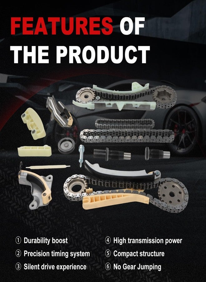 Autodevil Engine Timing Chain Kit Compatible with 1997-2005 Ford/Explorer Mustang Ranger SOHC 6Cyl 4.0L Fit for 2004-2010 Mazda/B4000 4.0L w/Tensioner, Sprocket, Chain Guide Rail, Restrictor - Image 5