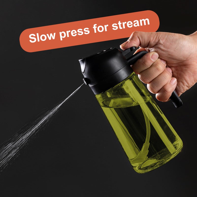 CXINYI - 16oz/470ml Olive Oil Dispenser for Kitchen with Stickers - 2 in 1 Olive Oil Sprayer for Cooking, Air Fryer, and Salad, Black&Green (Light-Proof Kitchen Gadget) - Image 5