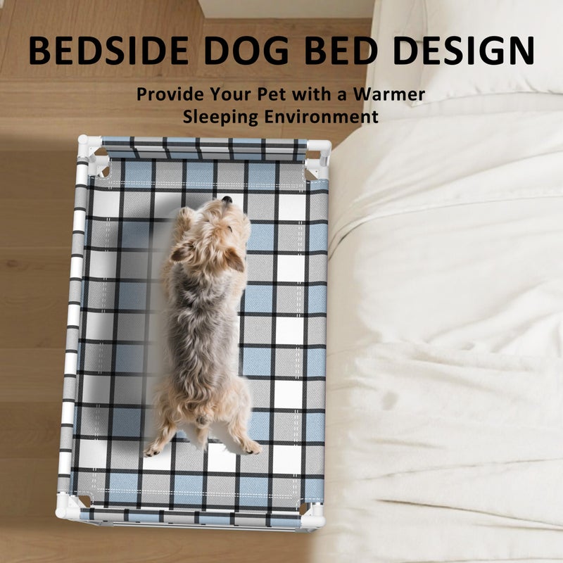 Caghash Bedside Window Pet Cat Bed - Dog Bed with Guardrail Extension Attached to Human Bed Height Elevated Dogs Cats Window Perch Bedside Dog Cot Sleeper Hammock Furniture Pet Beds (34'' x 20'' x 24'') - Image 2