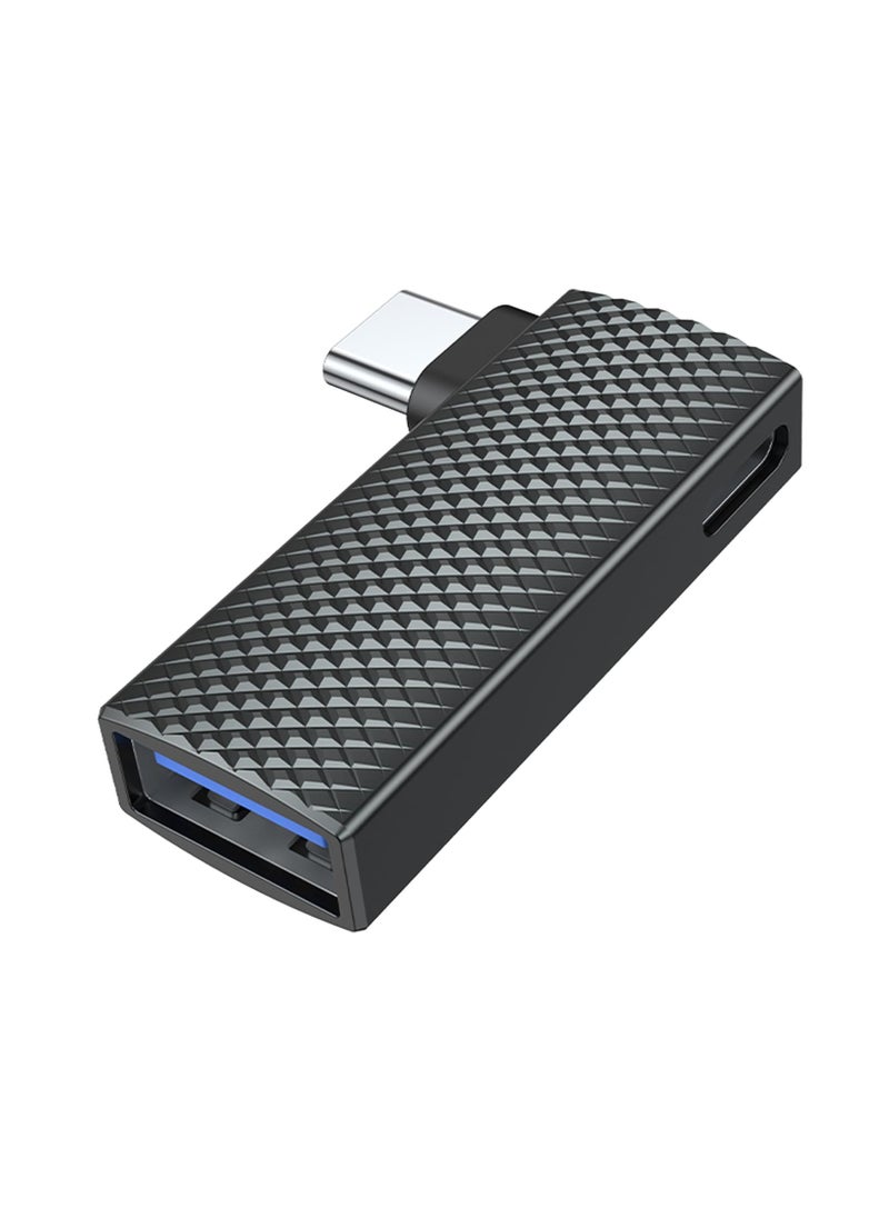 SYOSI 2-in-1 USB C to USB 3.1 Adapter with 100W Type C Charging Port, Thunderbolt 4/3 OTG Converter for Meta Quest 2, Steam Deck, Rog Ally, iPhone 15 Series, iPad, MacBook and More (Space Grey)  - Image 1