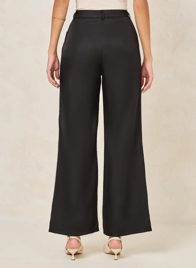 ستايلي High Rise Wide Leg Tailored Pants