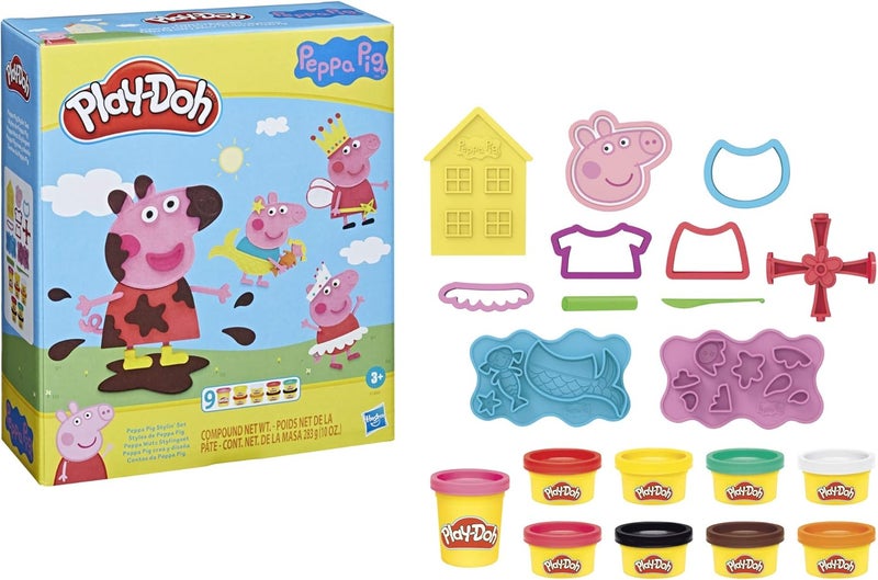 Play-Doh مجموعة تصفيف، مجموعة لعب مع 9 علب و 11 أداة، ألعاب للفتيات والفتيان من عمر 3 سنوات وما فوق - Image 2