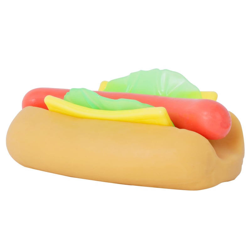 funnysquee Hot Dog Toy 4 Layers Detachable Hot Dogs Burger Stress Relief Stretch and Squeeze Stress Toys Simulation Food Squishies Birthday Gift for Kid Hot Dog - Image 3