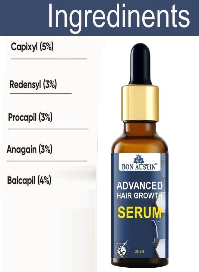Bon AustinAdvanced Hair Growth Serum | With Redensyl & AnaGain |Reduce Hair Loss| Natural Oil | Scalp Serum for Hair Growth 30 ML Pack of 2 - Image 3