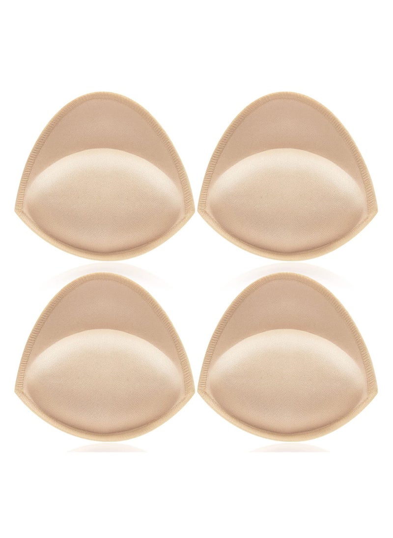 SYOSI - 2 Pairs Bra Pads Inserts, Push up Bra Inserts, Sports Bra Pads Inserts Thick Latex Bras Inserts Removable Bra Pads Cups, Breast Enhancer Cups Sewn Edges Bra Padding Insert(L: 11cm , T: 3cm) - Image 1