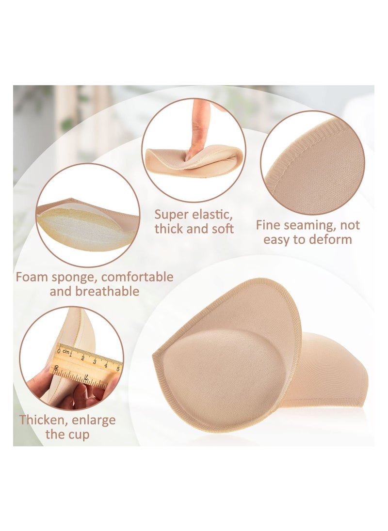 SYOSI - 2 Pairs Bra Pads Inserts, Push up Bra Inserts, Sports Bra Pads Inserts Thick Latex Bras Inserts Removable Bra Pads Cups, Breast Enhancer Cups Sewn Edges Bra Padding Insert(L: 11cm , T: 3cm) - Image 1