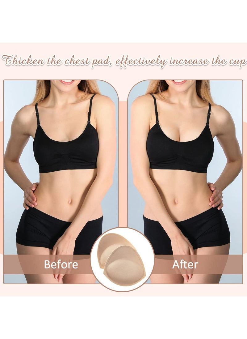 SYOSI - 2 Pairs Bra Pads Inserts, Push up Bra Inserts, Sports Bra Pads Inserts Thick Latex Bras Inserts Removable Bra Pads Cups, Breast Enhancer Cups Sewn Edges Bra Padding Insert(L: 11cm , T: 3cm) - Image 1
