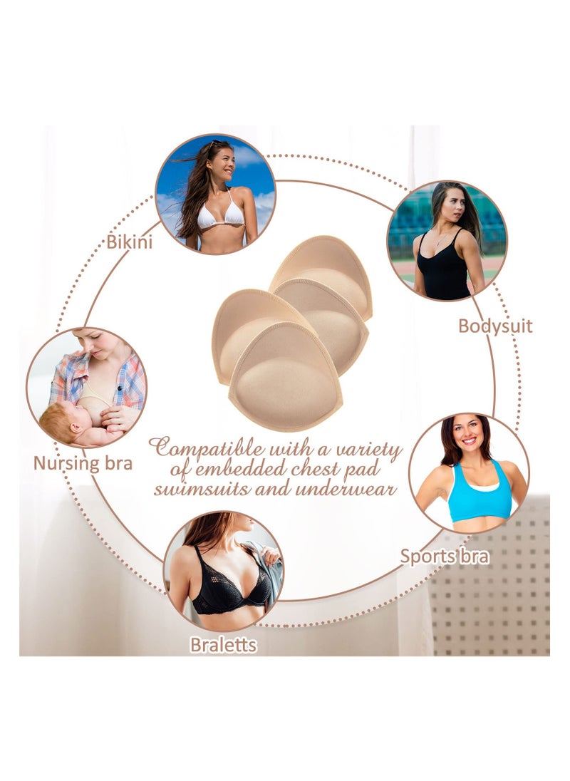 SYOSI - 2 Pairs Bra Pads Inserts, Push up Bra Inserts, Sports Bra Pads Inserts Thick Latex Bras Inserts Removable Bra Pads Cups, Breast Enhancer Cups Sewn Edges Bra Padding Insert(L: 11cm , T: 3cm) - Image 1