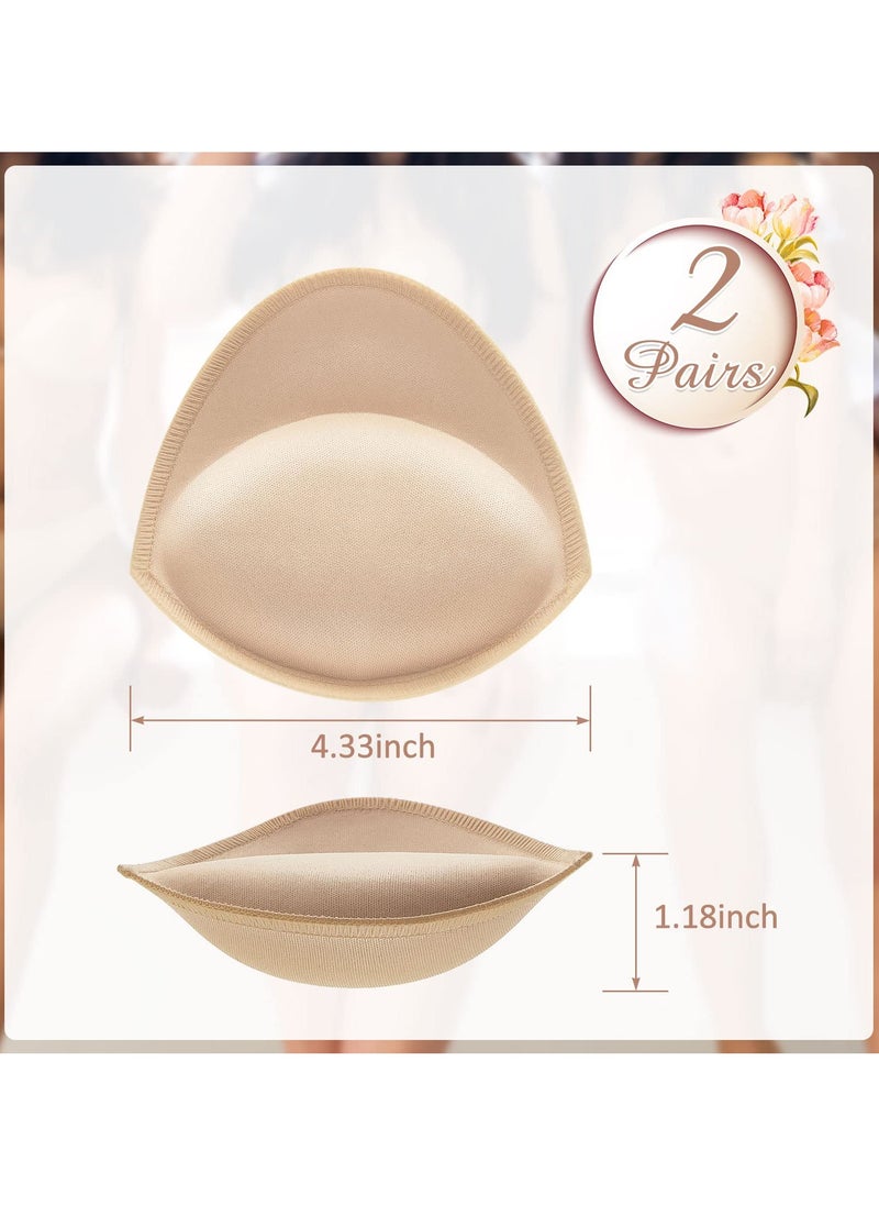 SYOSI - 2 Pairs Bra Pads Inserts, Push up Bra Inserts, Sports Bra Pads Inserts Thick Latex Bras Inserts Removable Bra Pads Cups, Breast Enhancer Cups Sewn Edges Bra Padding Insert(L: 11cm , T: 3cm) - Image 1