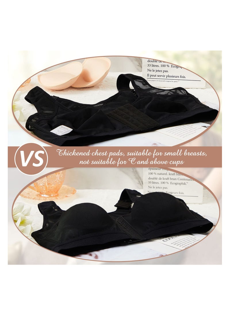 SYOSI - 2 Pairs Bra Pads Inserts, Push up Bra Inserts, Sports Bra Pads Inserts Thick Latex Bras Inserts Removable Bra Pads Cups, Breast Enhancer Cups Sewn Edges Bra Padding Insert(L: 11cm , T: 3cm) - Image 1