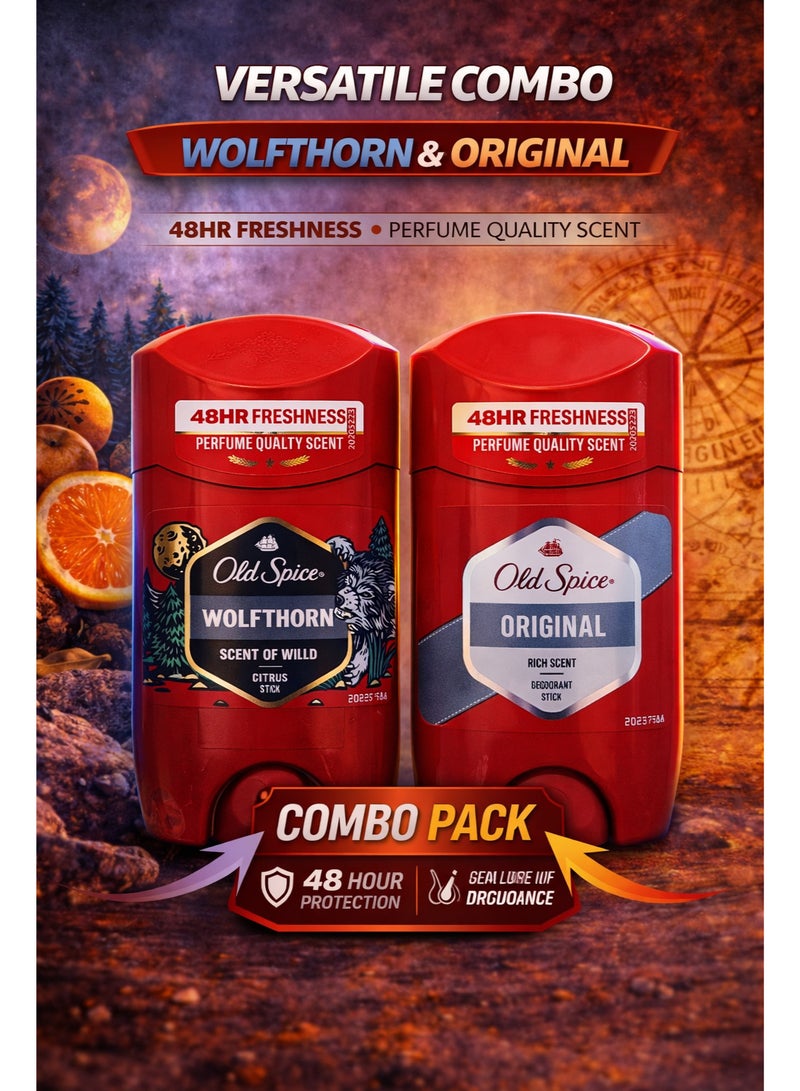 Wolfthorn & Original Deodorant Stick 48H Freshness 2x50 ml