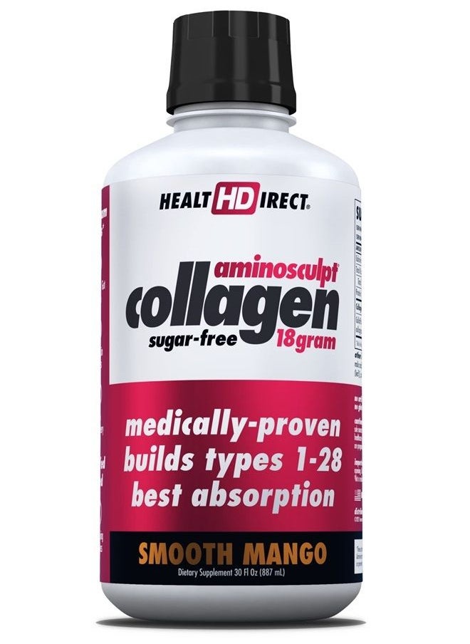 Health Direct - AminoSculpt Original Liquid Collagen Peptides 18,000,000 MCG for Hair, Skin, Nails, Paleo and Keto, 30 Fl Oz, 30 Day Supply, Sugar-Free, Smooth Mango - Image 1
