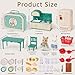 Golray Dollhouse Kitchen Furniture Suitcase Set for Kids 2 Flexible DollsDining TbleKitchenwareTablewareRefrigeratorBread Pretend Play Dollhouse Accessories Christmas Birthday Gift for Girls Ages 3 - Image 4