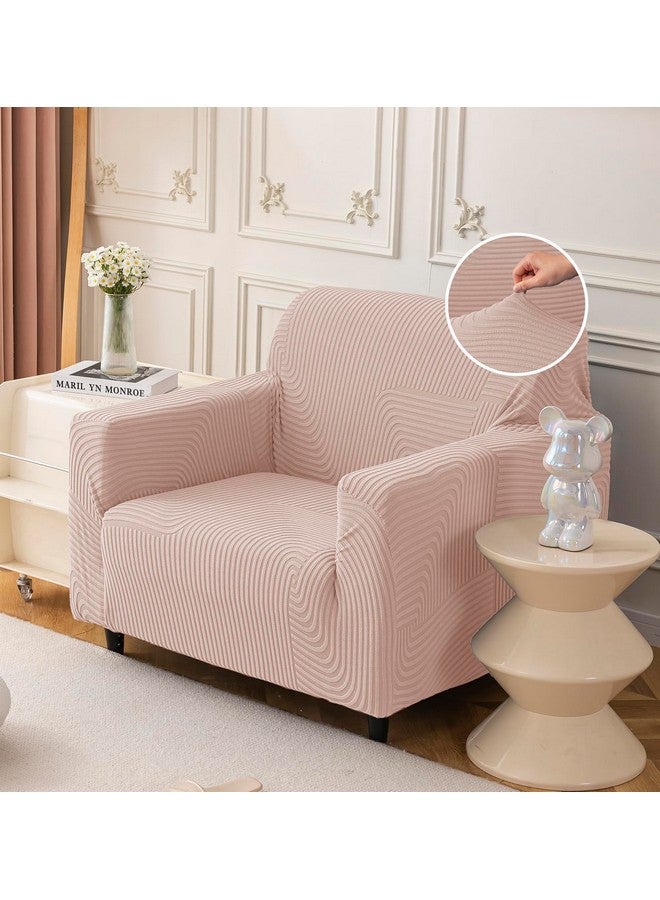 House of Quirk Universal Jacquard Waterproof Thickened Fabric Sofa Cover Soft Touching Cover for Couch Flexible Stretch Sofa Slipcover (One Seater, Pink) - Image 1