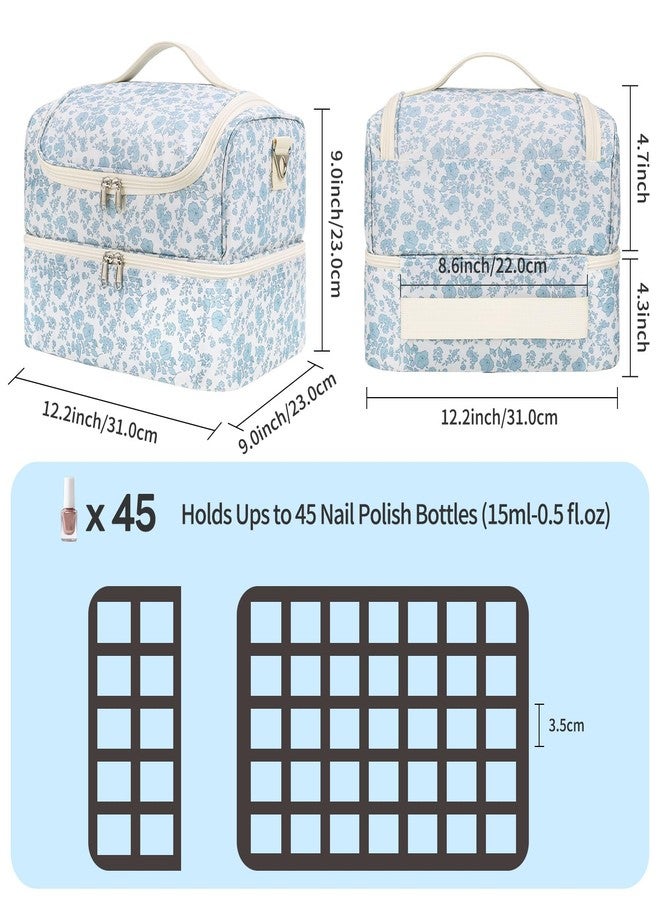 CUBETASTIC Nail Polish Organizer, Nail Supplies Storage Case Holds 45 Bottles Nail Polish & Nail Lamp, Travel Nail Tech Carrying Bag, Nail Kit Bag For Nail Stuff & Manicure Tools - Image 2